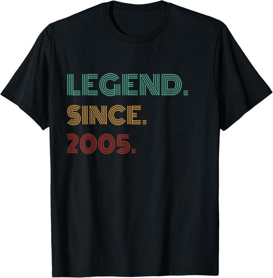 100% Cotton 19 Years Old Legend Since 2005 19th Birthday T-Shirt