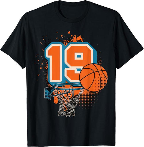 100% Cotton 19th Birthday Boy Basketball Player Basketball 19 Years Old T-Shirt Hoodie, Sweatshirt | DripVista.com