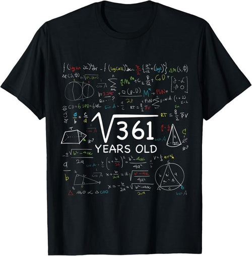 100% Cotton 19th Math Birthday 19 Year Old Gift Square Root Of 361 Bday T-Shirt Hoodie, Sweatshirt | DripVista.com