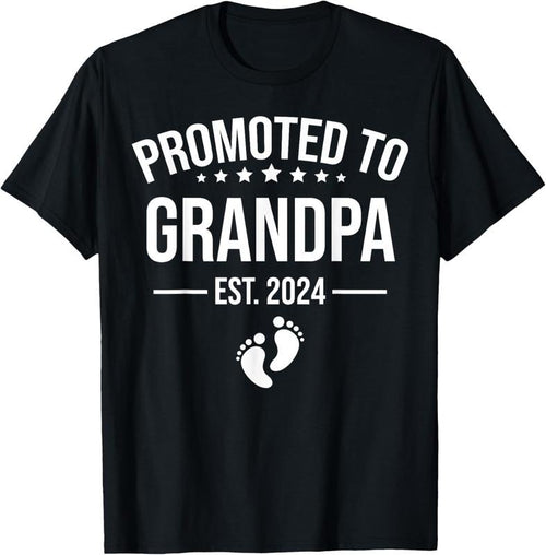 100% Cotton 1st Time Grandpa EST 2024 New First Grandpa 2024 T-Shirt Hoodie, Sweatshirt | DripVista.com