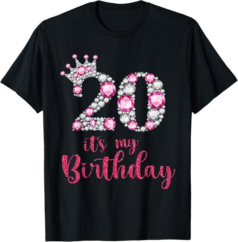 100% Cotton 20 It's My Birthday 20th Birthday 20 Years Old Bday T-Shirt Hoodie, Sweatshirt | DripVista.com