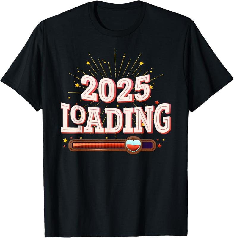 100% Cotton 2025 Loading Happy New Year 2025 Matching Family NYE T-Shirt Hoodie, Sweatshirt | DripVista.com