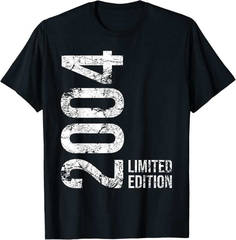 100% Cotton 20th Birthday 20 Years Old Man Woman Vintage 2004 T-Shirt Hoodie, Sweatshirt | DripVista.com