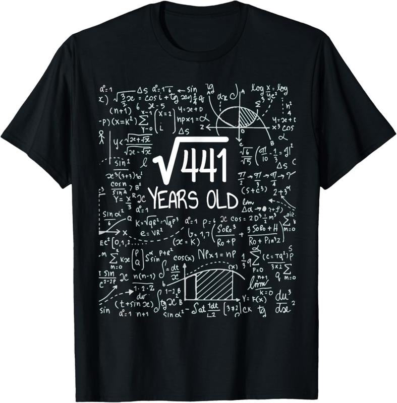 100% Cotton 21st Birthday Design - Square Root of 441 21 Years Old T-Shirt Hoodie, Sweatshirt | DripVista.com