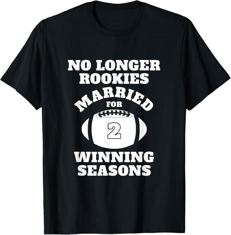 100% Cotton 2nd Wedding Anniversary Gift Football Him Husband Her T-Shirt Hoodie, Sweatshirt | DripVista.com