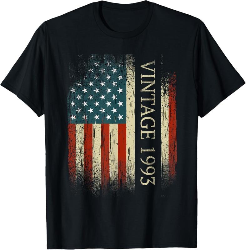 100% Cotton 31st Birthday Vintage 1993 Usa Flag 31 Year Old Gifts Bday T-Shirt Hoodie, Sweatshirt | DripVista.com