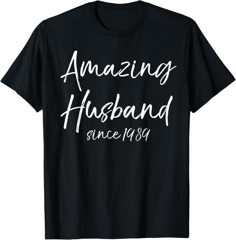 100% Cotton 35th Anniversary Idea from Wife Amazing Husband Since 1989 T-Shirt Hoodie, Sweatshirt | DripVista.com