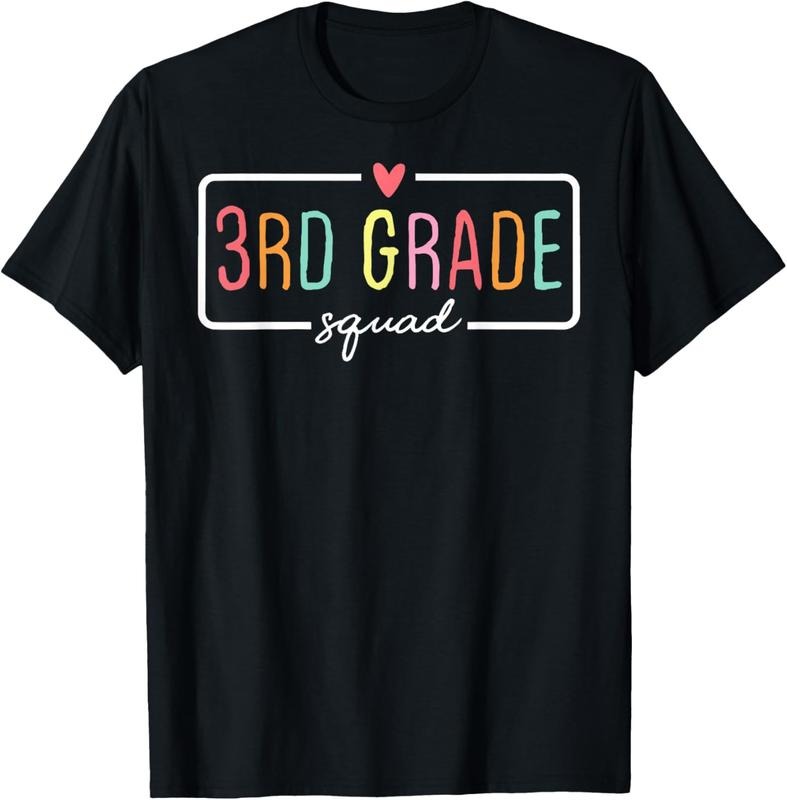 100% Cotton 3rd Grade Team Crew Third Grade Squad Back To School Teacher T-Shirt Hoodie, Sweatshirt | DripVista.com