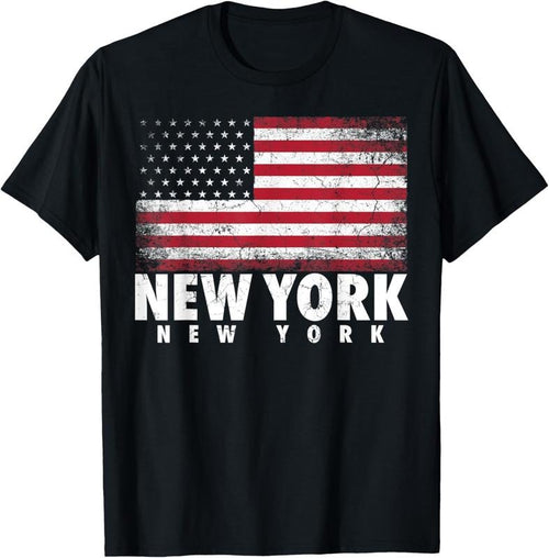 100% Cotton 4th of July Gift for Men Women New York American Flag T-Shirt Hoodie, Sweatshirt | DripVista.com