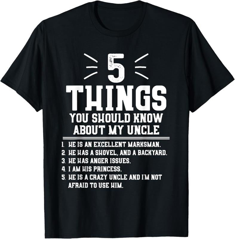 100% Cotton 5 Things Should Know About My Uncle - Niece T-Shirt T-Shirt Hoodie, Sweatshirt | DripVista.com