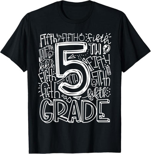 100% Cotton 5th Grade Typography Team Fifth Grade Teacher Back To School T-Shirt Hoodie, Sweatshirt | DripVista.com