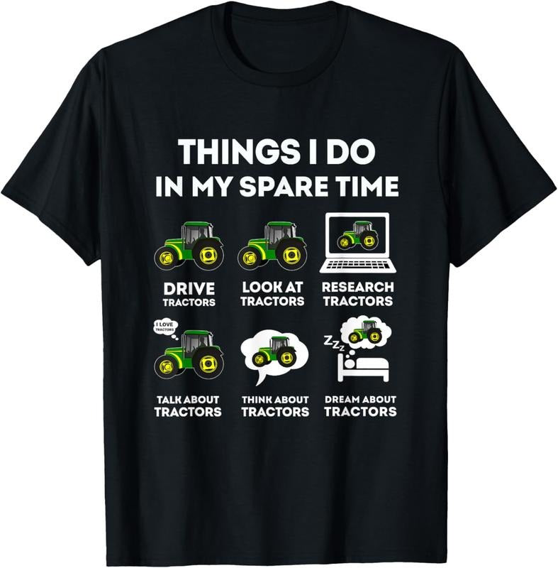 100% Cotton 6 Things I Do In My Spare Time Tractor Funny Farmers T-Shirt Hoodie, Sweatshirt | DripVista.com