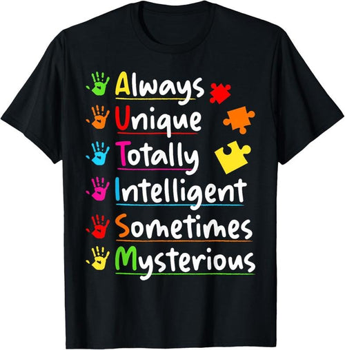 100% Cotton Always Unique Autism Awareness Totally Intelligent  T-Shirt Hoodie, Sweatshirt | DripVista.com