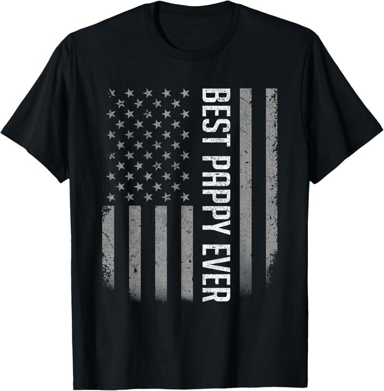 100% Cotton American Flag Dad Shirt Gift For Fathers day Best Pappy Ever T-Shirt Hoodie, Sweatshirt | DripVista.com
