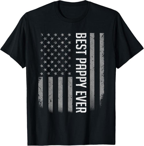 100% Cotton American Flag Dad Shirt Gift For Fathers day Best Pappy Ever T-Shirt Hoodie, Sweatshirt | DripVista.com