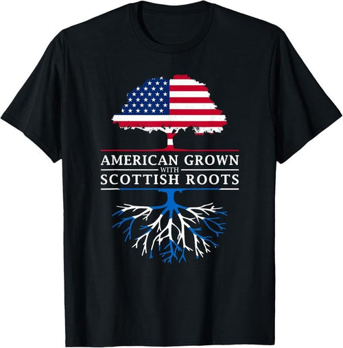 100% Cotton American Grown with Scottish Roots - Scotland T-Shirt Hoodie, Sweatshirt | DripVista.com