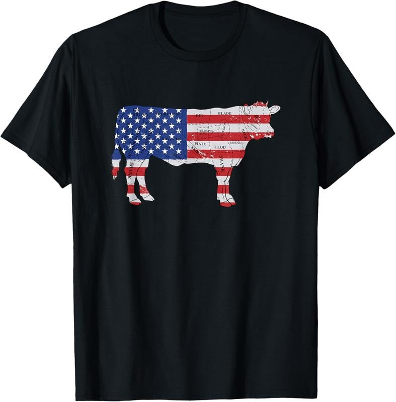 100% Cotton American USA Flag BBQ - American Butcher - American Beef T-Shirt Hoodie, Sweatshirt | DripVista.com