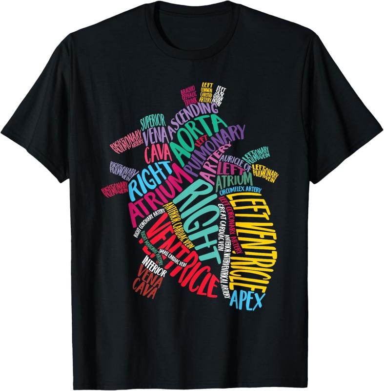 100% Cotton Anatomical Heart Design Cardiac Cardiovascular ICU Nurse T-Shirt Hoodie, Sweatshirt | DripVista.com