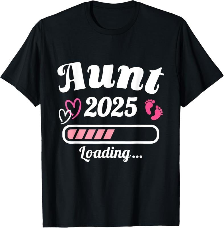 100% Cotton Aunt 2025 loading bar for soon to be auntie T-Shirt Hoodie, Sweatshirt | DripVista.com