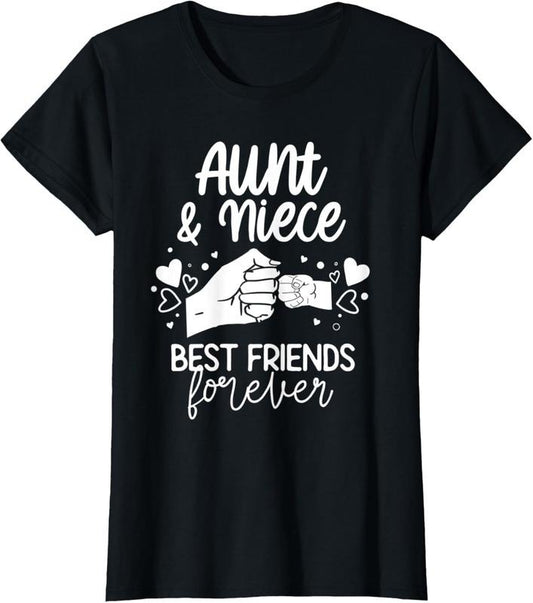 100% Cotton Aunt And Niece Best Friends Forever Matching Outfits T-Shirt