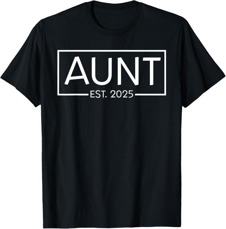 100% Cotton Aunt Est 2025 For New Aunt Expecting  Announcement T-Shirt Hoodie, Sweatshirt | DripVista.com