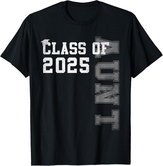 100% Cotton Aunt Senior 2025 Proud Auntie Of A Class Of 2025 Graduation T-Shirt