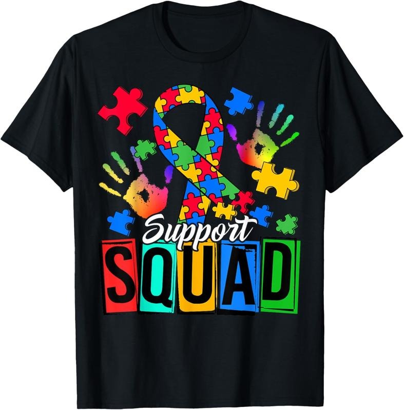 100% Cotton Autism Awareness Autism Support Squad Family T-Shirt Hoodie, Sweatshirt | DripVista.com