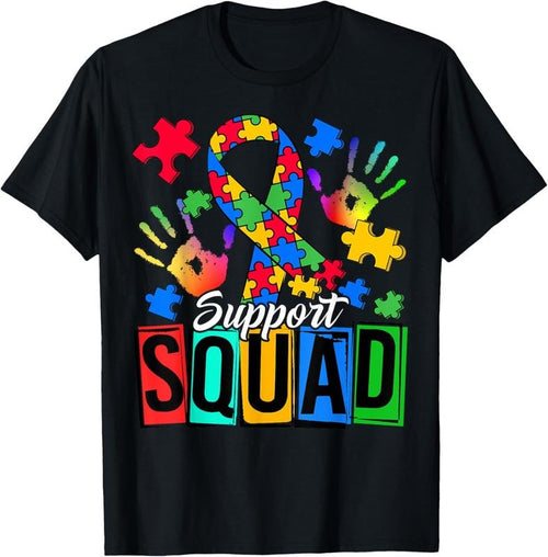 100% Cotton Autism Awareness Autism Support Squad Family T-Shirt Hoodie, Sweatshirt | DripVista.com