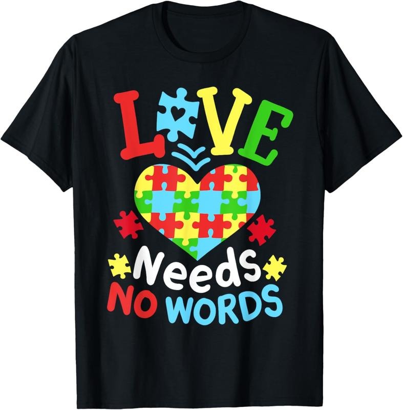 100% Cotton Autism Awareness Love Needs No Words T-Shirt Hoodie, Sweatshirt | DripVista.com