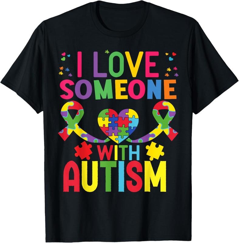 100% Cotton Autism Awareness Shirt I Love Someone With Autism Shirt T-Shirt Hoodie, Sweatshirt | DripVista.com