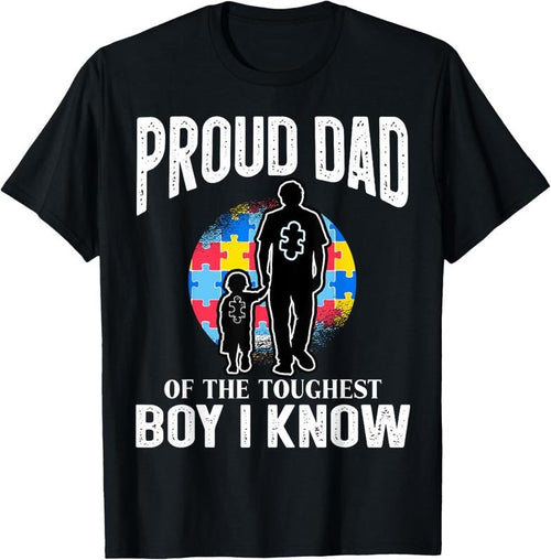 100% Cotton Autism Awareness for Proud Dad Support Autistic  T-Shirt Hoodie, Sweatshirt | DripVista.com
