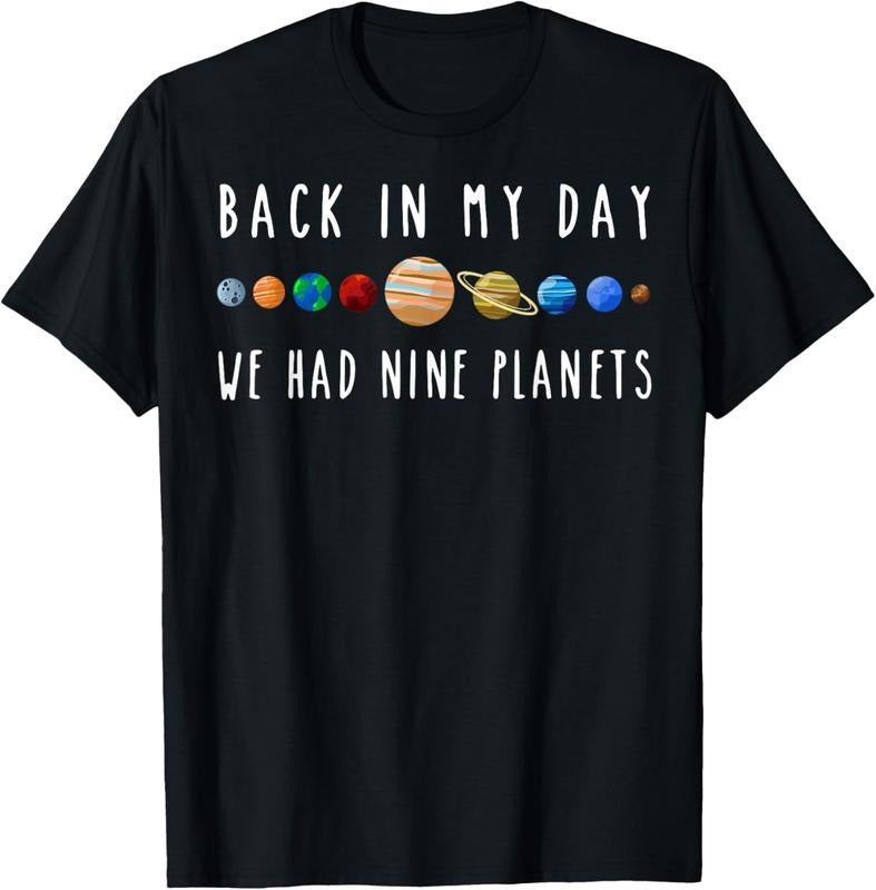 100% Cotton Back In My Day We Had Nine Planets Teacher T-Shirt Hoodie, Sweatshirt | DripVista.com