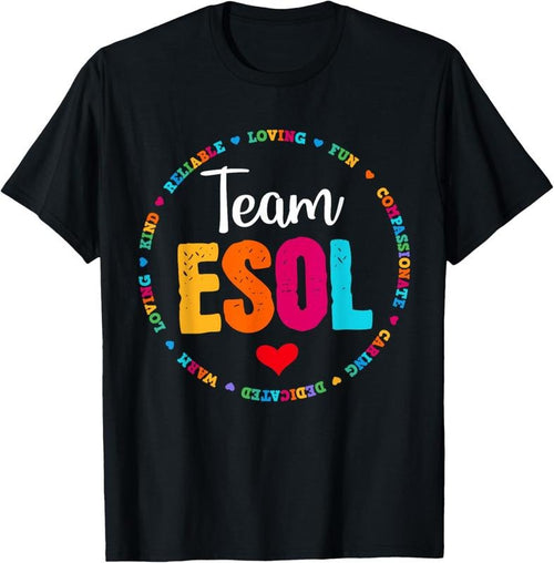 100% Cotton Back to school Teachers Crew Students - Team ESOL Teacher T-Shirt Hoodie, Sweatshirt | DripVista.com