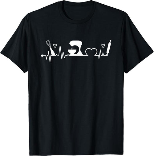 100% Cotton Baking Heartbeat Baker Bakery Owner Pastry Chef T-Shirt Hoodie, Sweatshirt | DripVista.com