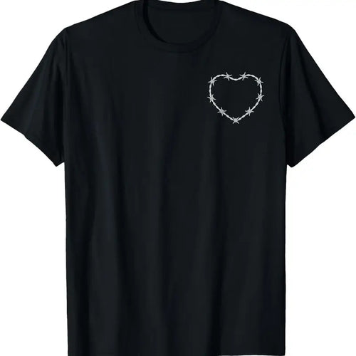 100% Cotton Barbed Wire Heart Grung Punk Aesthetics Subtle Art Egirl Emo T-Shirt Hoodie, Sweatshirt | DripVista.com