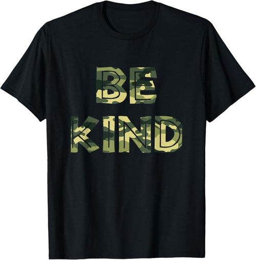 100% Cotton Be Kind Camo Military Anti-bullying T-Shirt Hoodie, Sweatshirt | DripVista.com