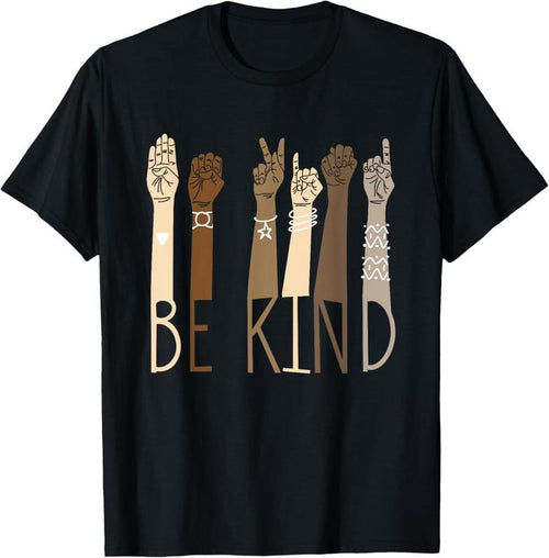 100% Cotton Be Kind Sign Language Hand Talking Teachers Interpreter ASL T-Shirt Hoodie, Sweatshirt | DripVista.com