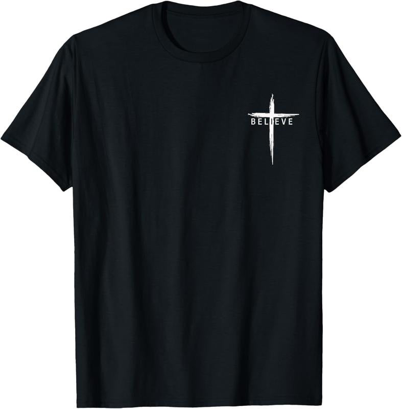 100% Cotton Believe Christian Cross Jesus Christ Christians Men Women T-Shirt Hoodie, Sweatshirt | DripVista.com