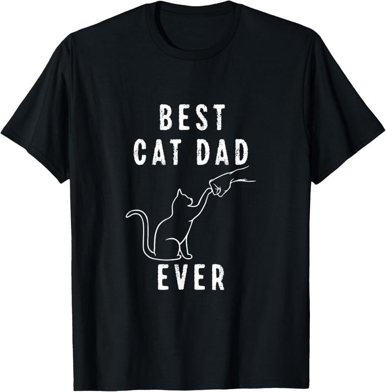 100% Cotton Best Cat Dad Ever Shirt Cat Daddy Paw Fist Bump Meow Cat T-Shirt Hoodie, Sweatshirt | DripVista.com
