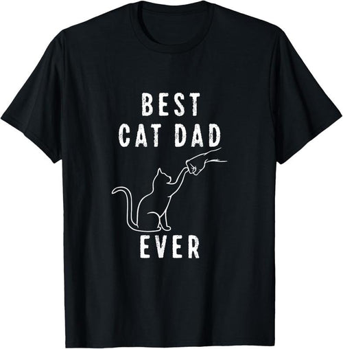100% Cotton Best Cat Dad Ever Shirt Cat Daddy Paw Fist Bump Meow Cat T-Shirt Hoodie, Sweatshirt | DripVista.com