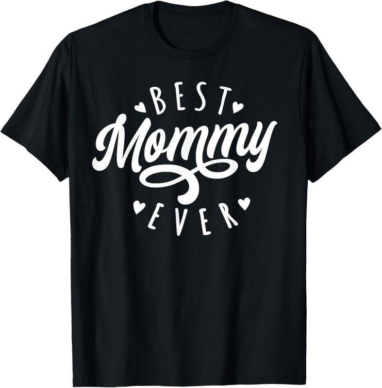 [100% Cotton]Best Mommy Ever - Modern Calligraphy Font TNF'WB shield Day Mommy T-Shirt