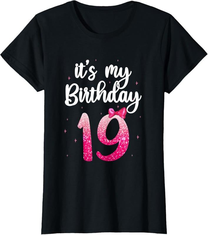 100% Cotton Birthday Tee Girl Cute It's my 19th Birthday 19 Years Old T-Shirt Hoodie, Sweatshirt | DripVista.com