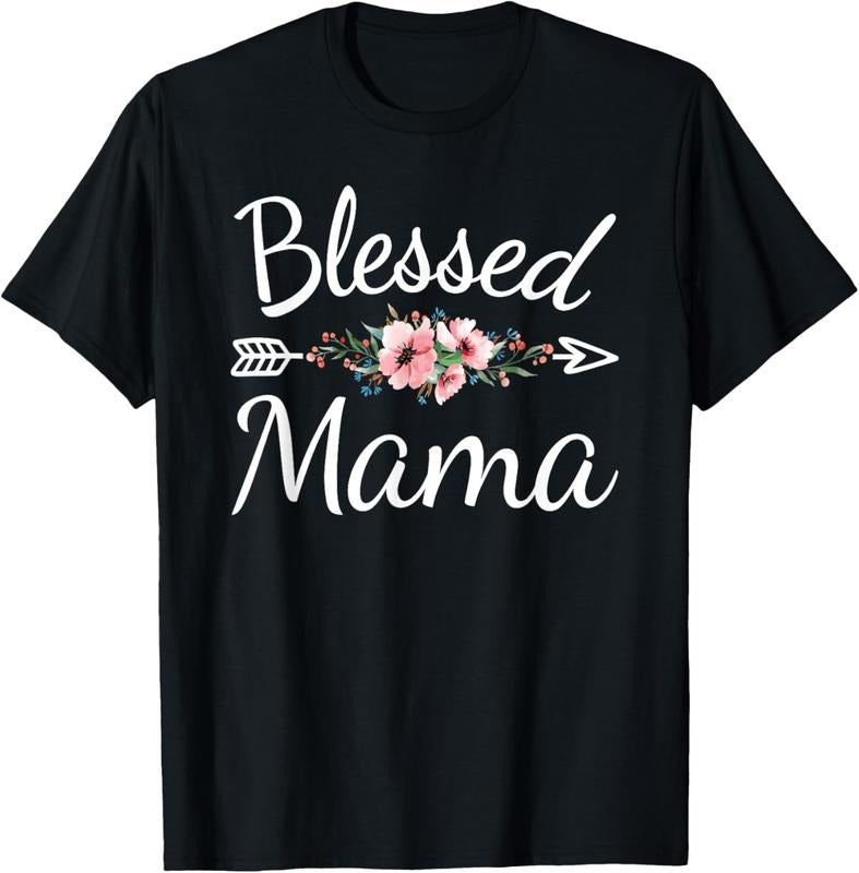 100% Cotton Blessed Mama Cute Mom Mommy Mothers Day T-Shirt Hoodie, Sweatshirt | DripVista.com