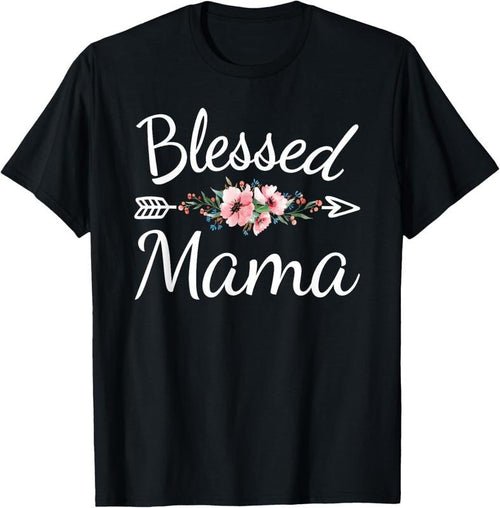 100% Cotton Blessed Mama Cute Mom Mommy Mothers Day T-Shirt Hoodie, Sweatshirt | DripVista.com