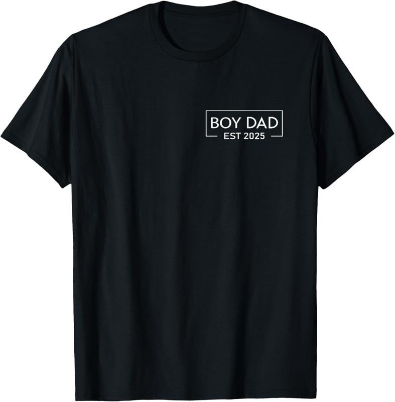 100% Cotton Boy Dad Est. 2025 Logo Dad 2025 loading New Dad Of Boy 2025 T-Shirt Hoodie, Sweatshirt | DripVista.com