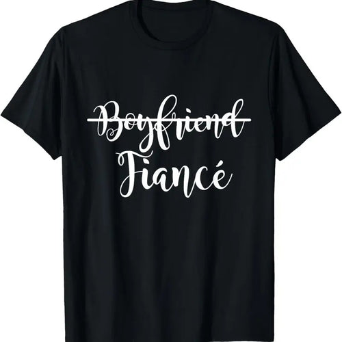 100% Cotton Boyfriend Fiance Present Couple Engagement Just Engaged T-Shirt Hoodie, Sweatshirt | DripVista.com