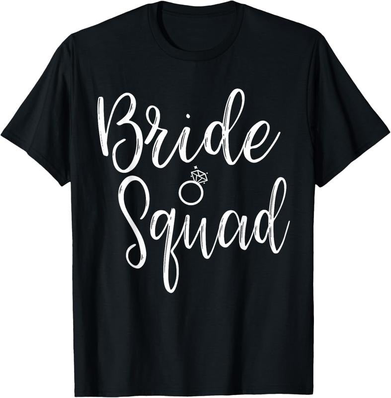 100% Cotton Bride Squad Bachelorette Party Bridesmaid Bridal Shower T-Shirt Hoodie, Sweatshirt | DripVista.com