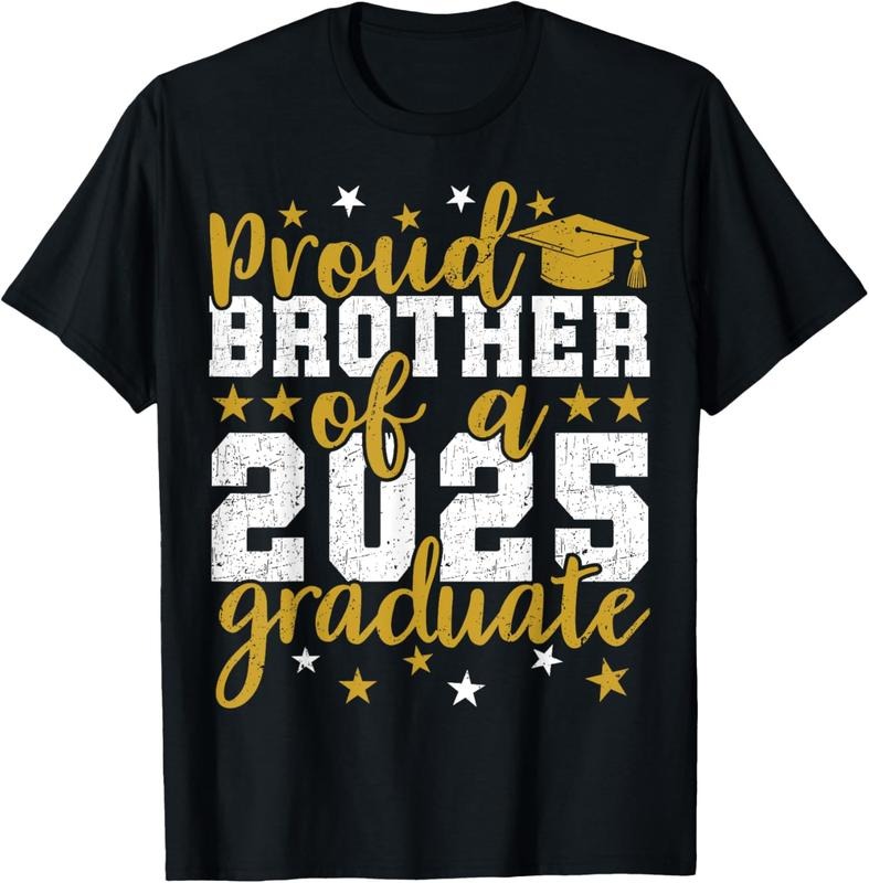 100% Cotton Brother Senior 2025 Proud Brother Of A Class Of 25 Graduate T-Shirt Hoodie, Sweatshirt | DripVista.com