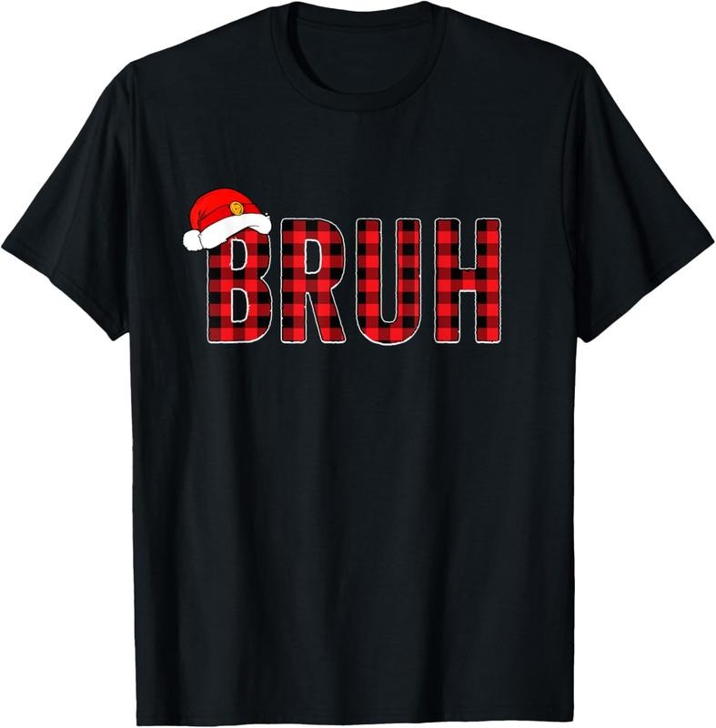 100% Cotton Bruh Christmas Shirt Teens Boys Xmas Pajamas Bruh T-Shirt Hoodie, Sweatshirt | DripVista.com
