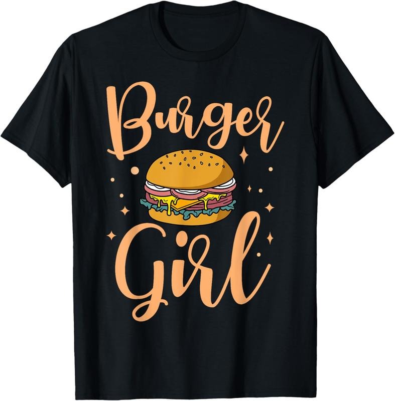 100% Cotton Burger Girl Hamburger Fast Food Snacks Lover T-Shirt Hoodie, Sweatshirt | DripVista.com